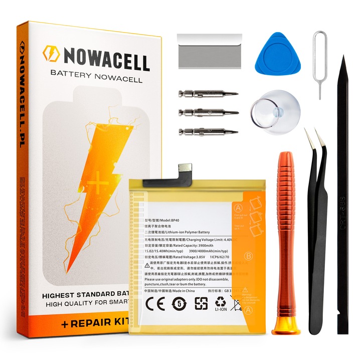 BP40 NOWACELL 4000 mAh akkumulátor szerszámkészlettel Xiaomi Redmi K20 Pro/Mi 9T Pro készülékhez - Kiváló minőségű csere