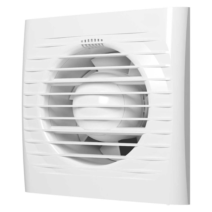 Ventilator baie cu timer VentEurope EASY100T, diametru 100 mm, debit 97 mc/h, IP24, 14W, silentios, economic, Alb