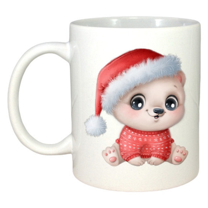 Cana Crăciun, Cri-Flo, alb, 330 ml, set cadou