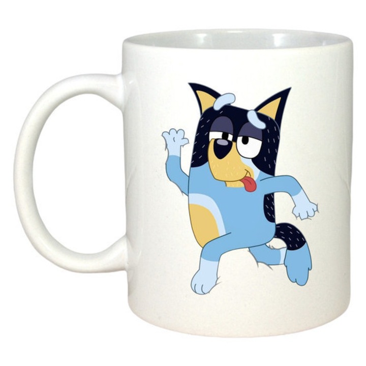 Cana personalizată Crăciun, 330 ml, alb, Bluey Dans Mișcări Amuzante