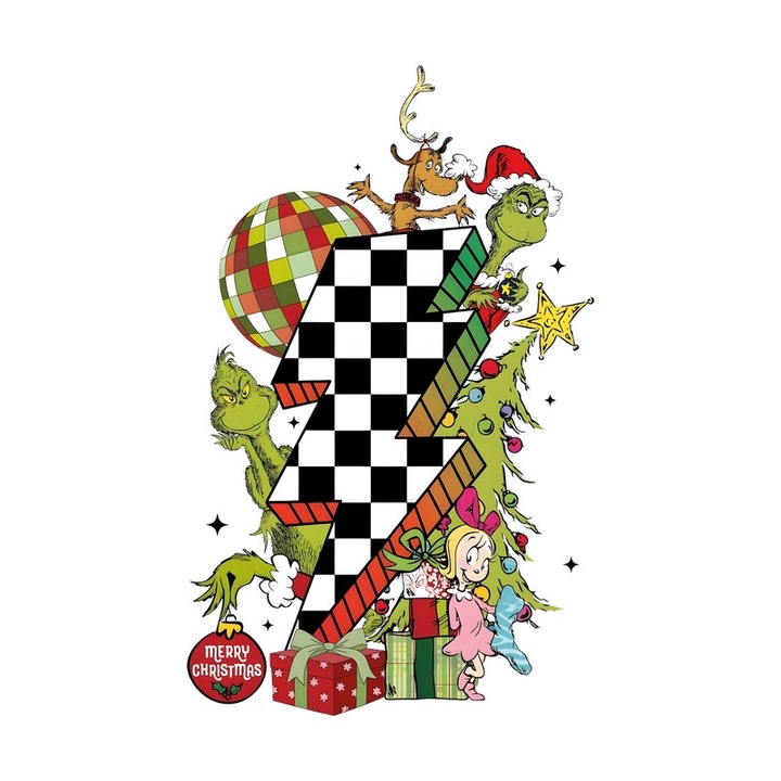 Sticker decorativ autoadeziv Cri-Flo, fulger retro Crăciun, 20 cm, pentru orice suprafață