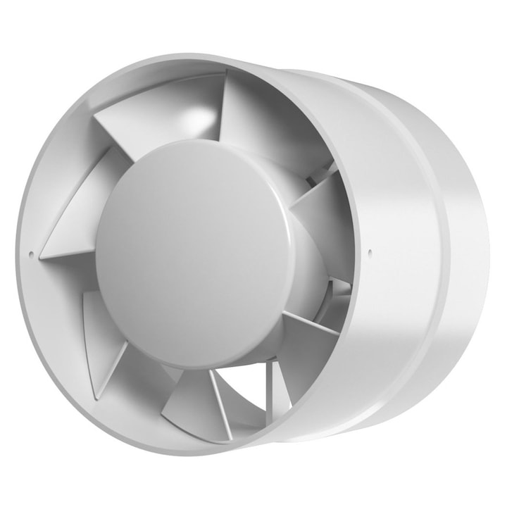 Канален вентилатор с мотор със сачмени лагери VentEurope WAY100BB, диаметър 100 мм, дебит 107 куб.м/ч, 14W, IP24, безшумен, икономичен, бял