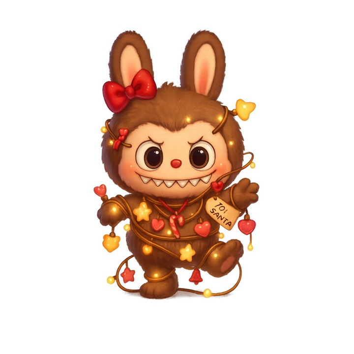 Sticker Craciun Autoadeziv Cri-Flo, 15cm, cu Sir de Lumini, design Mos Craciun si braduti