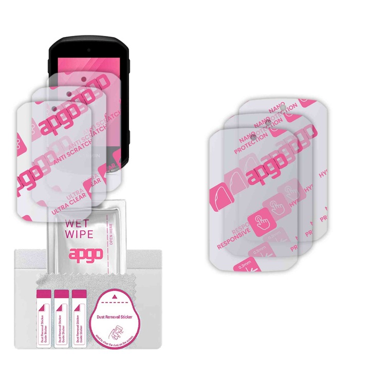 3x apgo Ultra-Clear Hybrid sticla protectoare compatibila cu Garmin Edge 850, sticla nano flexibila, inlocuire excelenta pentru sticla temperata