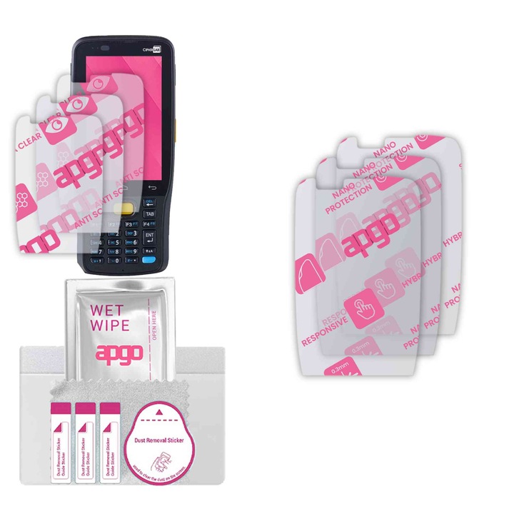 3x apgo Ultra-Clear Hybrid sticla protectoare compatibila cu CipherLab RK25, sticla nano flexibila, inlocuire excelenta pentru sticla temperata