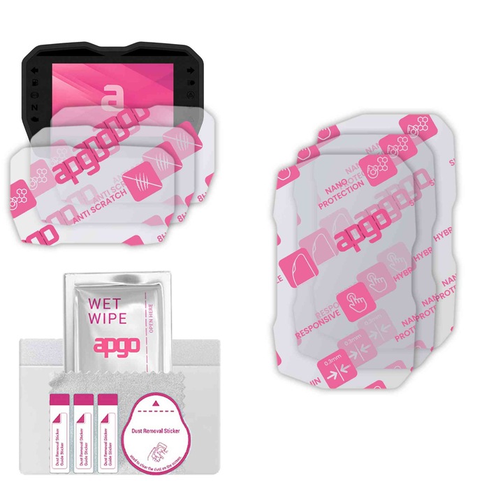 3x apgo Ultra-Clear Hybrid sticla protectoare compatibila cu Ducati Panigale V4 from 2018, sticla nano flexibila, inlocuire excelenta pentru sticla temperata