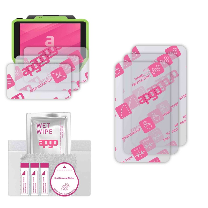 3x apgo Ultra-Clear Hybrid sticla protectoare compatibila cu Zebra WT6400 Freezer, sticla nano flexibila, inlocuire excelenta pentru sticla temperata