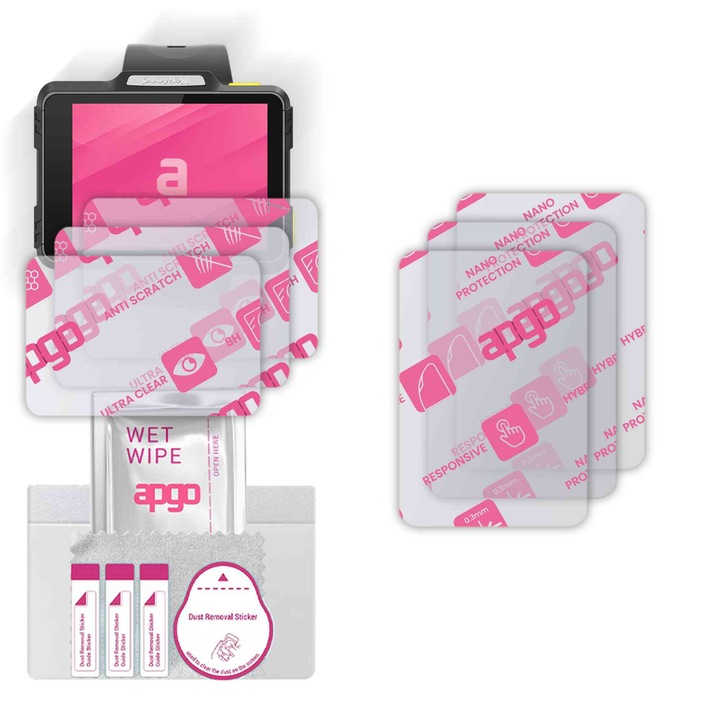 3x apgo Ultra-Clear Hybrid sticla protectoare compatibila cu Newland WD1, sticla nano flexibila, inlocuire excelenta pentru sticla temperata