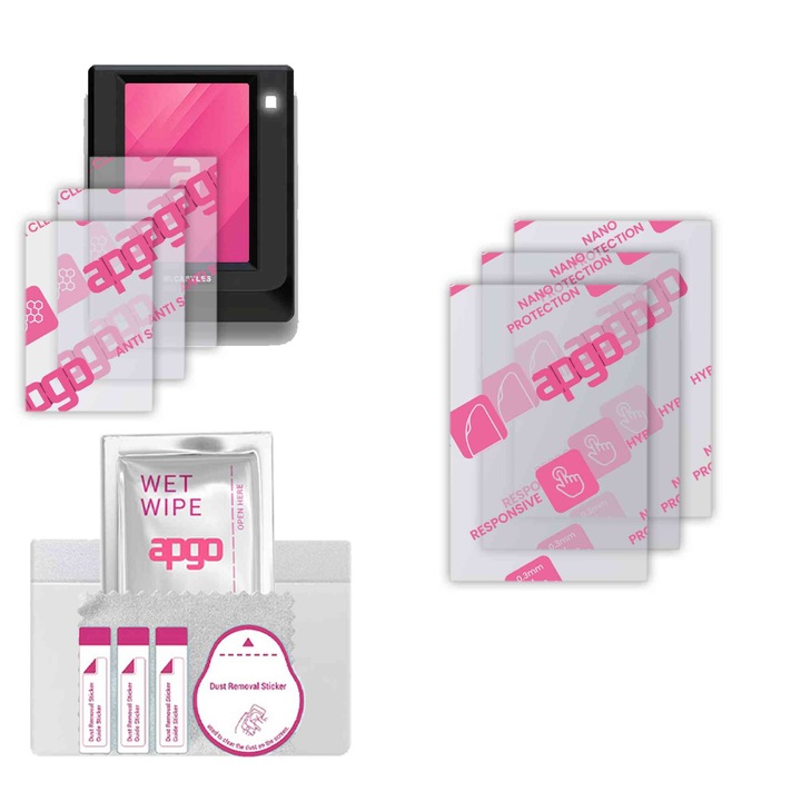 3x apgo Ultra-Clear Hybrid sticla protectoare compatibila cu Castles Technology U1C, sticla nano flexibila, inlocuire excelenta pentru sticla temperata