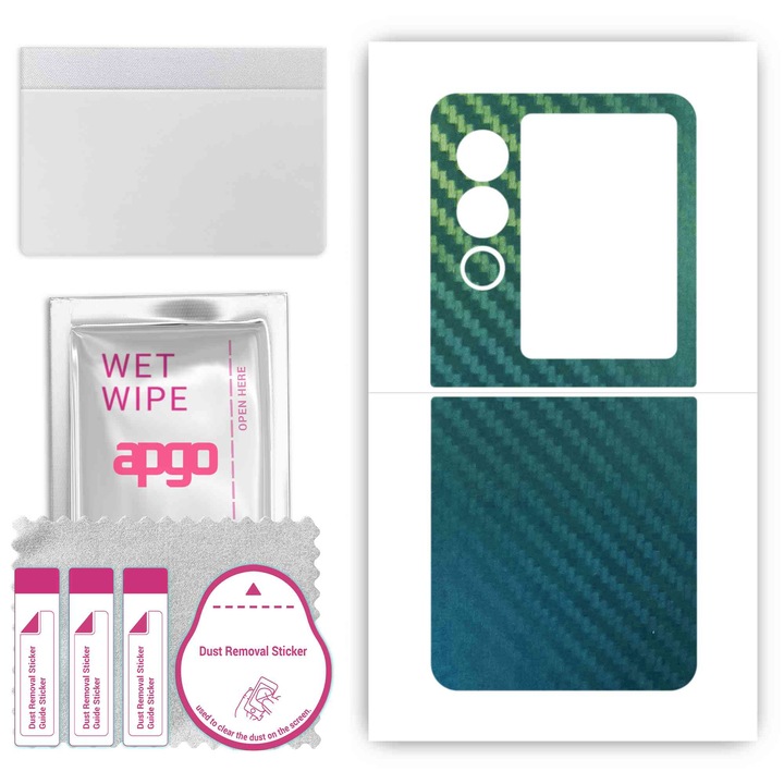 Fólia ZTE Nubia Flip 2-höz – apgo Skins, karcolásgátló, öntapadós hátlap Carbon Chameleon CAKA1