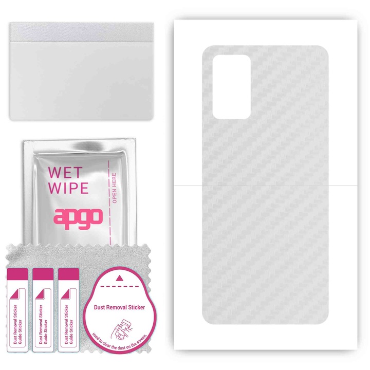 Защитно фолио за Lava Blaze 5G – apgo Skins, против надраскване, прозрачен карбонов стикер за гърба