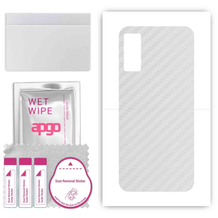 Защитно фолио за Lava Blaze Pro – apgo Skins, против надраскване, стикер за гръб Carbon transparent