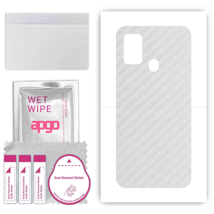 Защитно фолио за Energizer U683S – apgo Skins, против надраскване, прозрачен карбонов стикер за гръб