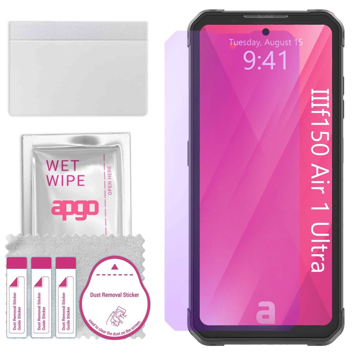 Sticla de protectie ANTI-BLUE apgo pentru IIIf150 Air 1 Ultra – hibrid üveg, edzett kijelzőre, fényes, pro flexible Hybrid Glass, 9H, teljes ragasztás