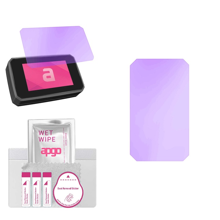 Sticla de protectie ANTI-BLUE apgo pentru Honda ADV350 from 2025 – sticla hibrida, securizata pentru display, lucioasa, pro flexible Hybrid Glass, 9H, full glue