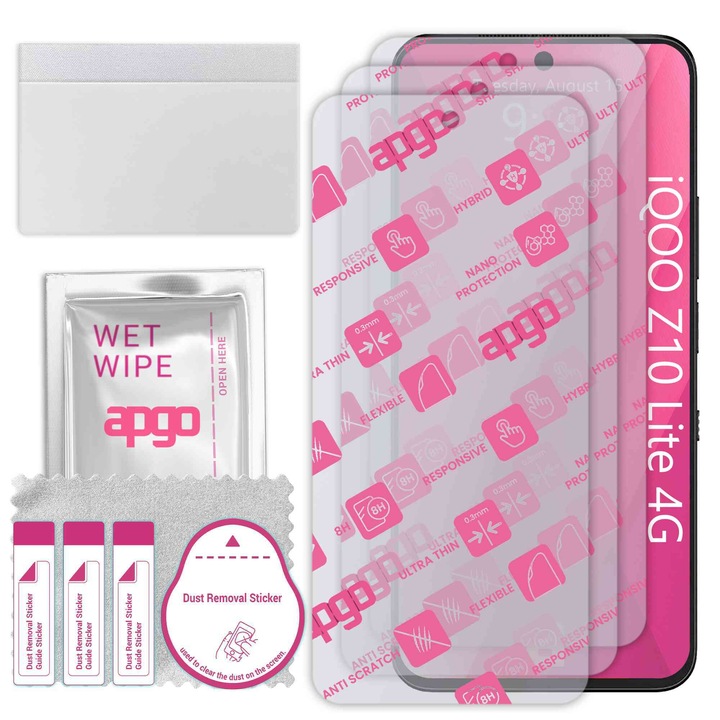 3x apgo Ultra-Clear Hybrid sticla protectoare compatibila cu TCL 60 Ultra NXTpaper, sticla nano flexibila, inlocuire excelenta pentru sticla temperata