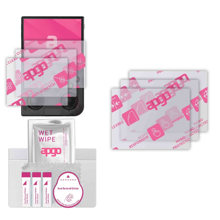 3x apgo Ultra-Clear Hybrid sticla protectoare compatibila cu Batlexp G350 Retro, sticla nano flexibila, inlocuire excelenta pentru sticla temperata