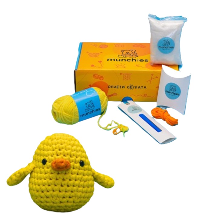 Set croșetat MUNCHIES, Potrivit pentru începători, Cu tutoriale video în bulgară, Pentru dreptaci și stângaci