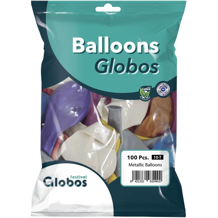Балони Globos Festival, 100 бр., 13 см, макарон микс