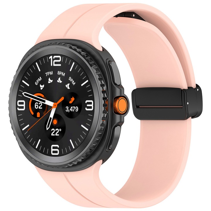 Curea Ceas SmartWatch pentru Samsung Galaxy Watch8 40mm / Watch8 44mm / Watch8 Classic, Soft Silicone, Comfy to Wear, Easy to Install, Roz