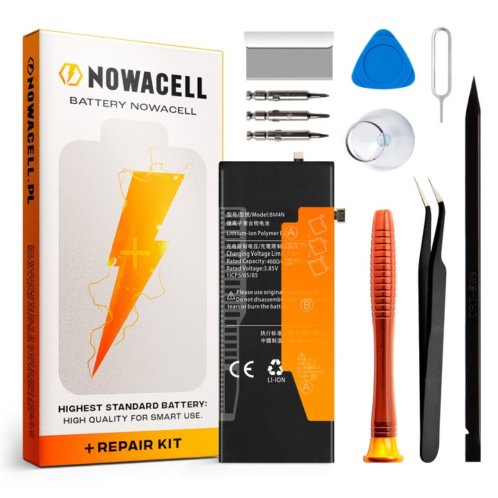 NOWACELL BM4N 4780 mAh akkumulátor szerszámkészlettel Xiaomi Mi 10 és Mi 10S telefonokhoz - Kiváló minőségű csere