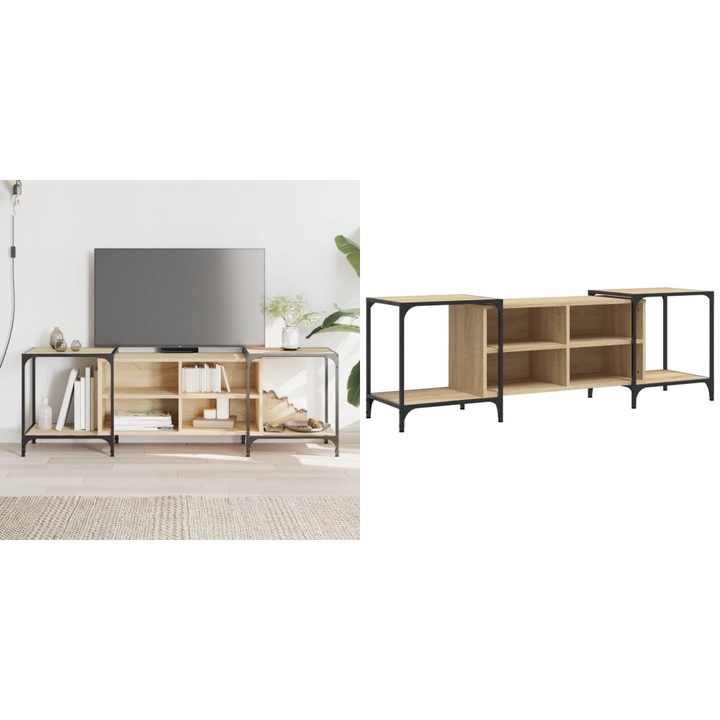 Comoda TV, stejar sonoma, 153x37x50 cm, lemn prelucrat