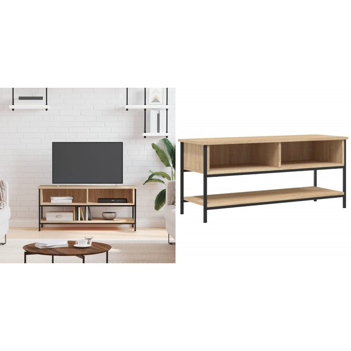 Comoda TV, stejar sonoma, 100x35x45 cm, lemn prelucrat