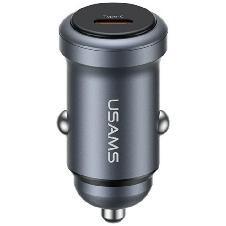 Usams cc321 hálózati töltő type-c aljzat, 30w, pd gyorstöltő, sötétszürke