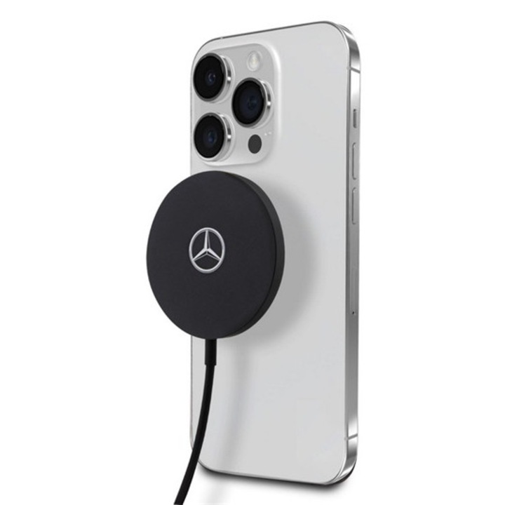 Mercedes-benz asztali töltő, 15w, gyorstöltő, wireless, magsafe, fekete