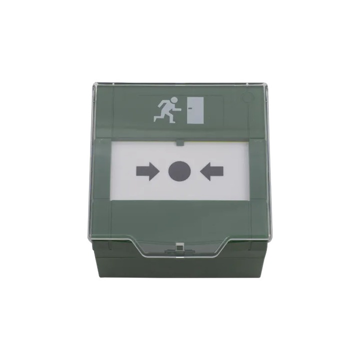 Műanyag nyomógomb, vészkijárathoz (PICTOGRAMMAL) CSB-800G2