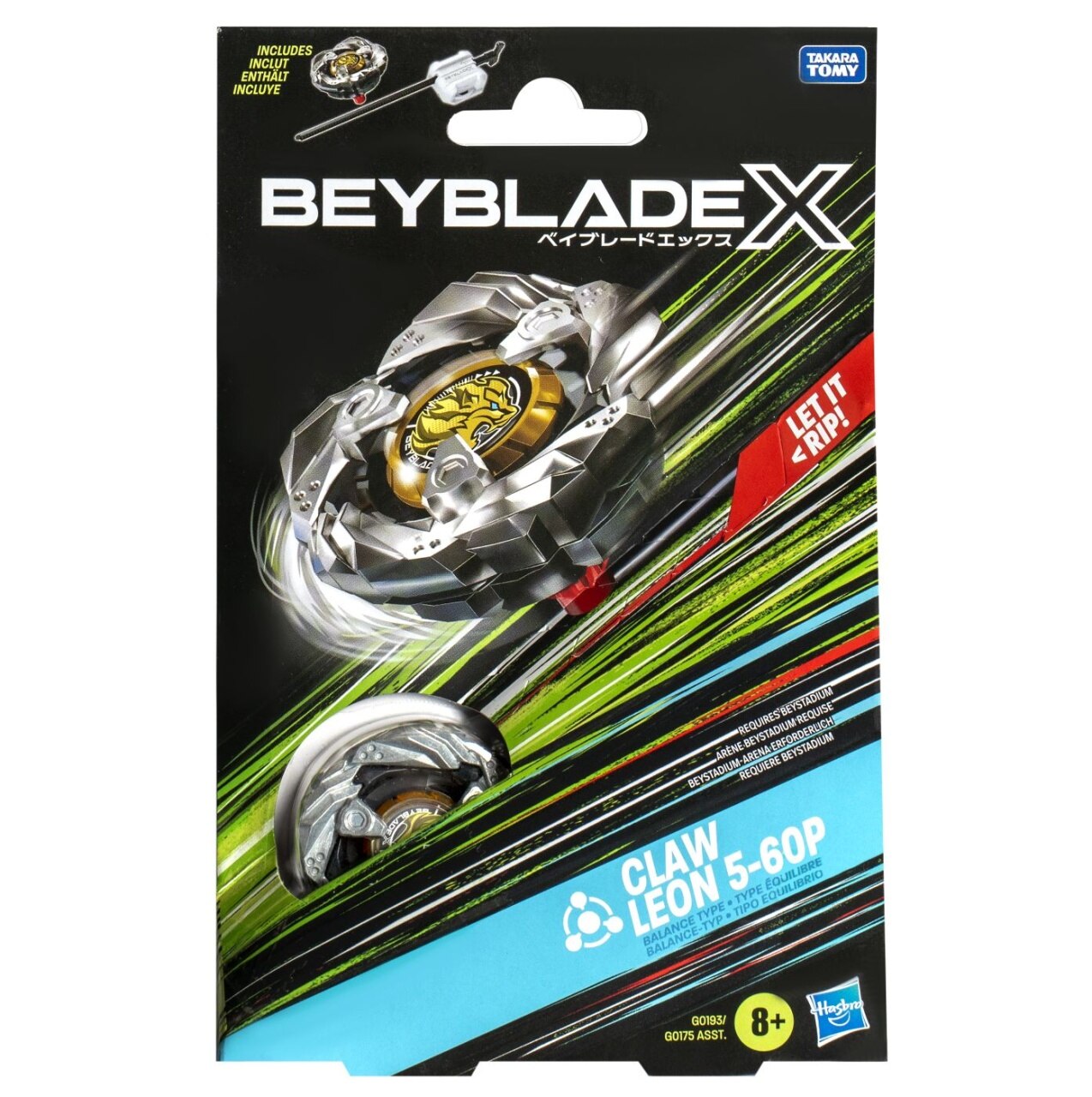 Set Beyblade X Let It Rip, Lansator și Roata Claw Leon, pentru băieți ...