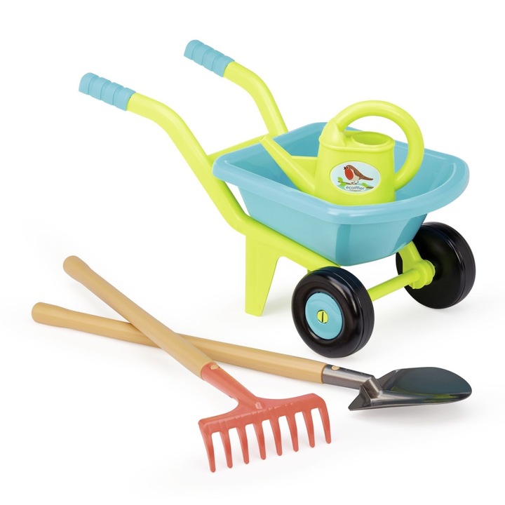 Set roaba cu ustensile de grădină, pentru băieți, 3 ani, plastic