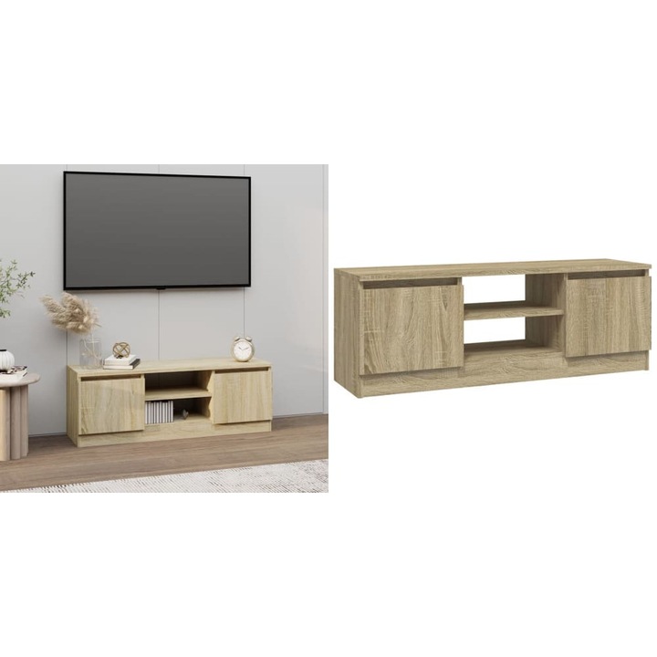 Comoda TV cu usa, stejar sonoma, 102x30x36 cm