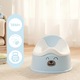 Бебешка подложка за тоалетна Sun Baby, със сменяема вложка и стикери Мече, синьо-бяло