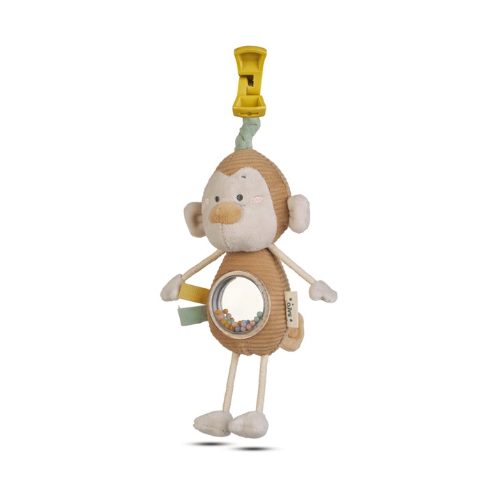 Plüss csörgőjáték, akasztós,