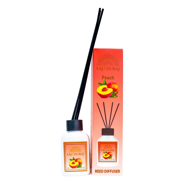 Aromás szobaillatosító diffúzor, barack, Eau Dubai, 110 ml, náddiffúzor