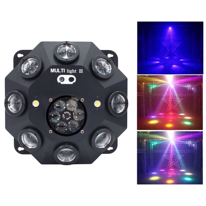 Thunder MX-820 RGB Bee-eye multi fényeffekt +Stroboszkóp +Lézer, (140W) +DMX