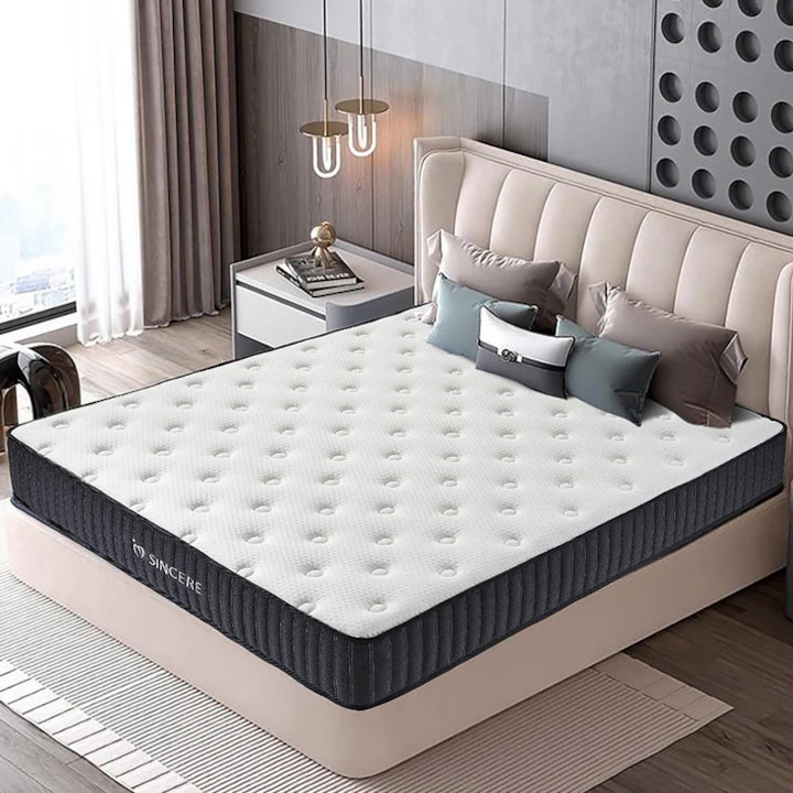 Sincere Comfort Line, Kétoldalas Antiallergén Táskarugós Matrac, Steppelt Huzattal, H4 Keménység, 160x200x23cm