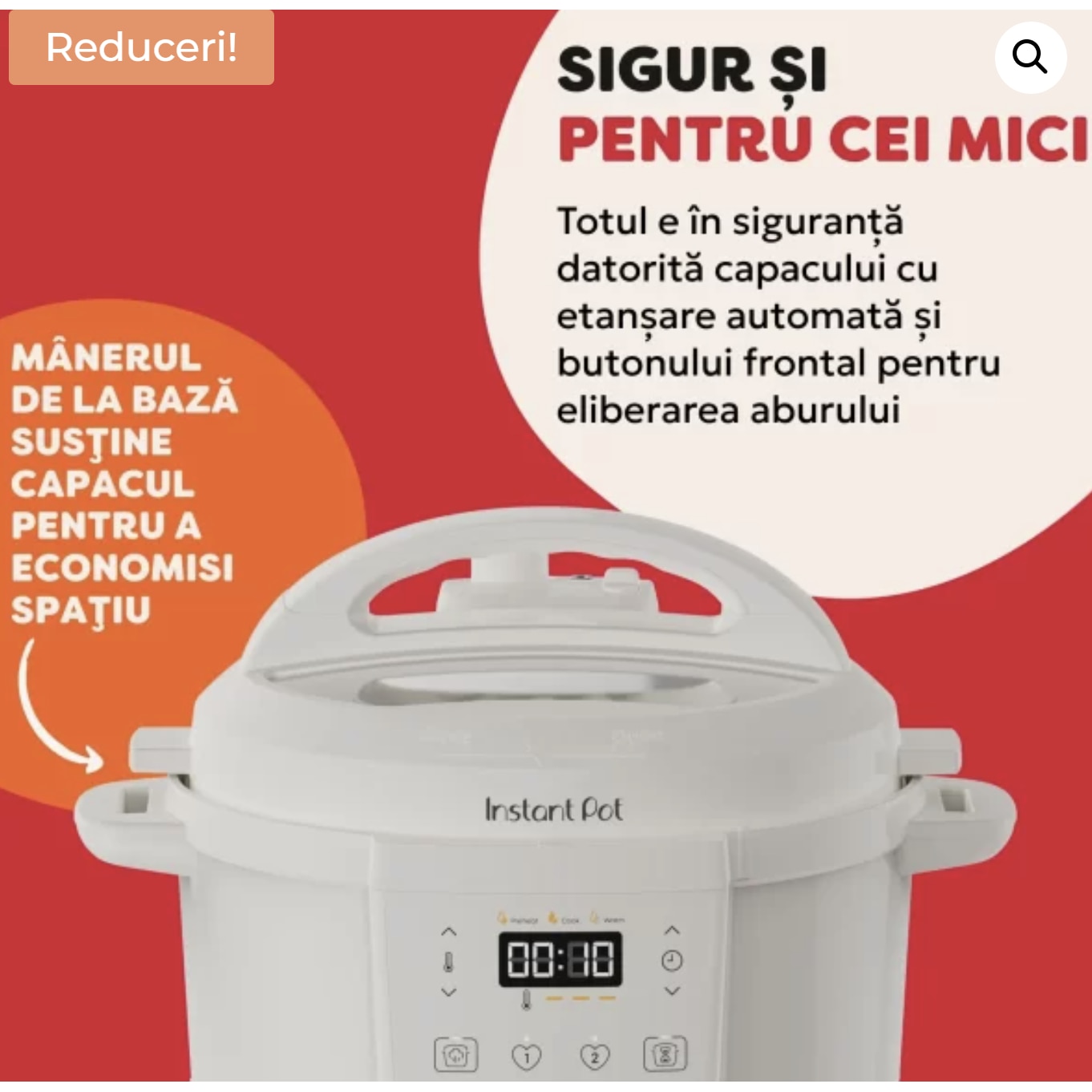 Multicooker Instant Pot RIO 6, vas intern din otel inoxidabil