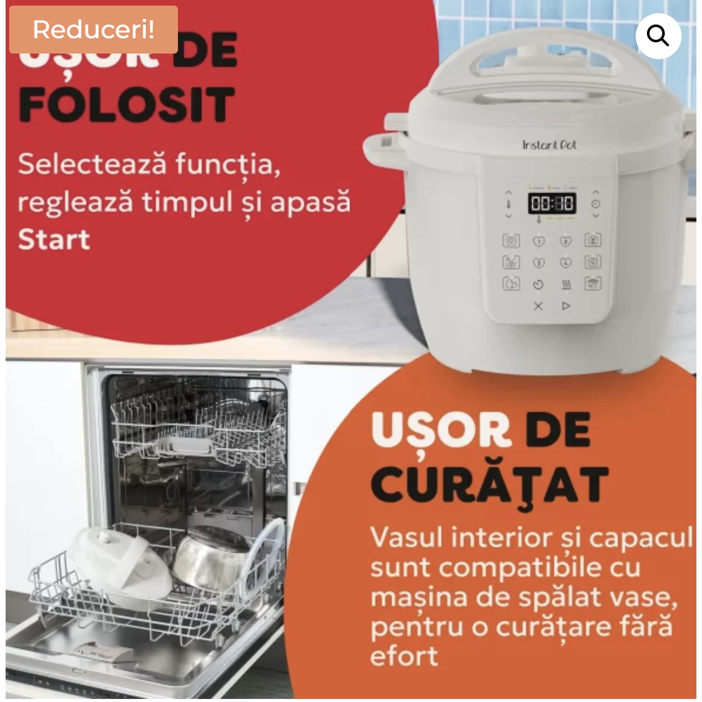 Multicooker Instant Pot RIO 6, vas intern din otel inoxidabil
