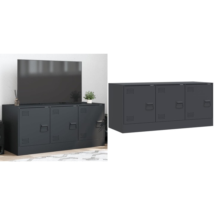 Comoda TV, antracit, 99x39x44 cm, otel