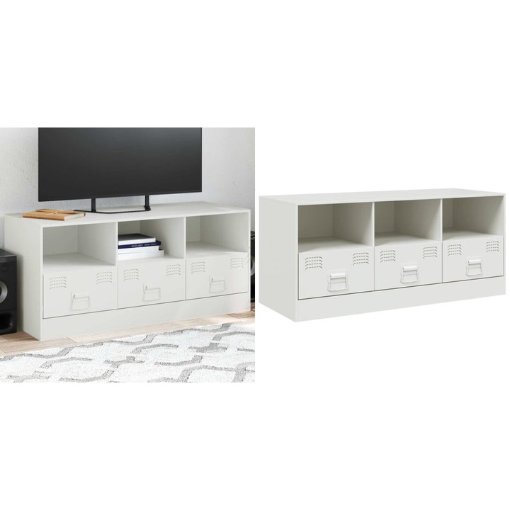 Comoda TV, alb, 99x39x44 cm, otel