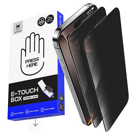 Folie Telefon Privacy iPhone 17 HEYBINGO, E-Touch Box, 2 Buc, din Sticla Securizata Duritate 9H, Cu Kit de Aplicare Instanta si Functie Automata de Indepartare a Prafului, Rezistenta la zgarieturi, Nu lasa amprente