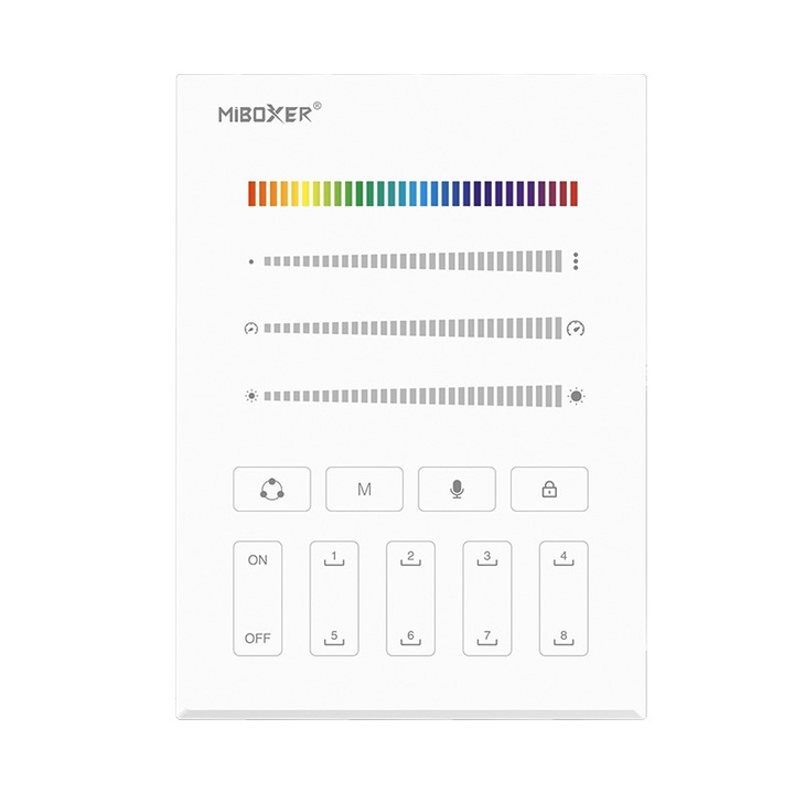 Telecomandă Miboxer B9 pentru benzi LED, digitală, 2.4GHz, până la 30m, compatibilă 12V/24V
