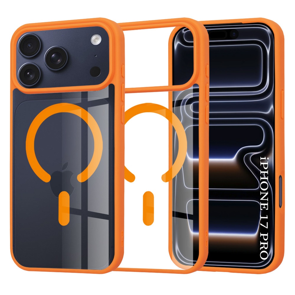 Husa cu decupaj mare, pentru IPhone 17 Pro, protectie completa, contur Portocaliu
