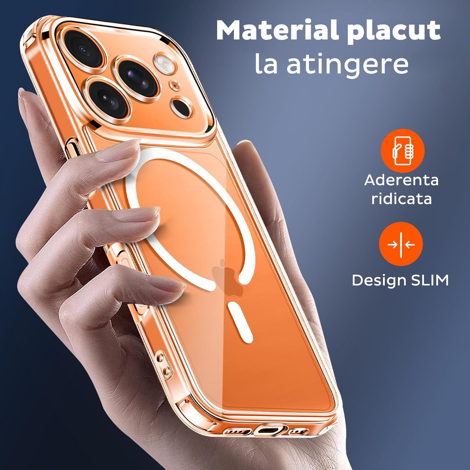 Carcasa transparentă DD Daden pentru iPhone 17 Pro Max, protecție antișoc, compatibilă MagSafe, TPUPolicarbonat