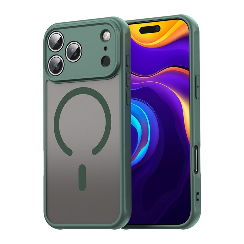 Husa pentru iPhone 17 Pro Max, Joyshell Frost Matte compatibil cu MagSafe, Protectie Completa, Verde