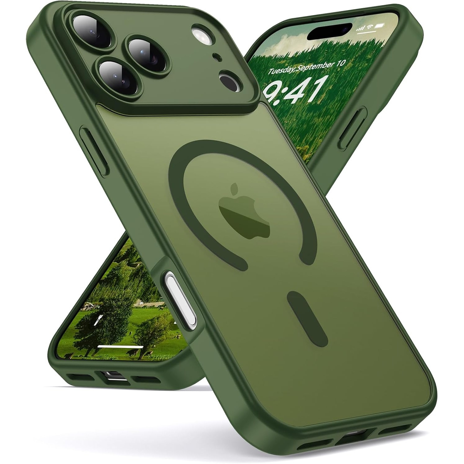 Husa pentru iPhone 17 Pro Max, Joyshell Frost Matte compatibil cu MagSafe, Protectie Completa, Verde