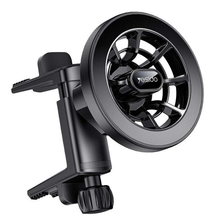 Suport Auto Magnetic Yesido – pentru Grilaj Rotund Mercedes, 720° Reglabil, Compatibil MagSafe, Design Premium, Negru