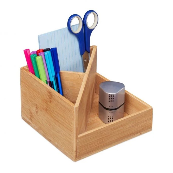 Bambusz rendszerező, Northio, 25x15x10cm, natúr